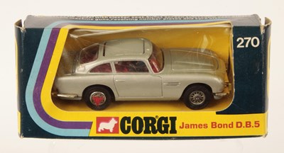 Lot 739 - Corgi Toys 270 James Bond Aston Martin DB5 Late Issue 1973 Copyright Striped Window Box