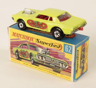 Lot 594 - Matchbox Superfast 62b Mercury Cougar Rat Rod Dragster - RARE 5-SPOKE REAR WHEELS