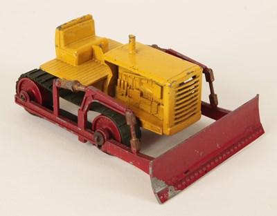 Lot 628 - Matchbox Early Moko Lesney Toys Large Scale Prime Mover + Low Loader Trailer & Caterpillar Bulldozer