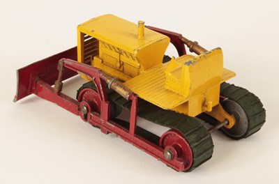 Lot 628 - Matchbox Early Moko Lesney Toys Large Scale Prime Mover + Low Loader Trailer & Caterpillar Bulldozer