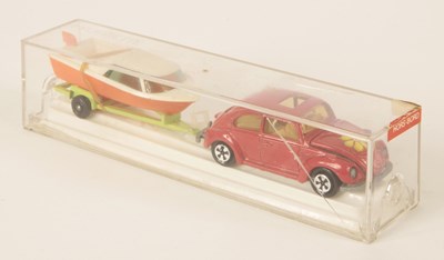 Lot 645 - Majorette 314 Hors-Bord Twin Pack - containing Volkswagen Beetle & Cabin Cruiser on Trailer