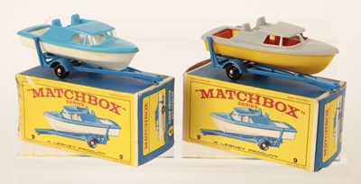 Lot 175 - Matchbox Regular Wheels 2 x 9d Cabin Cruiser & Trailer UNUSUAL MADE IN HONG KING COPY MODEL