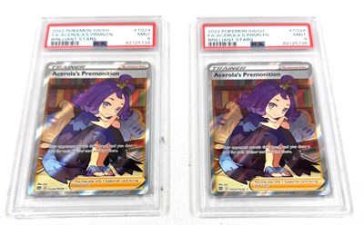 Lot 268 - PSA 9 Mint Acerola's Premonition TG24/TG30 Full Art Brilliant Stars Pokemon Card x 2