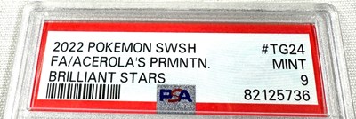 Lot 268 - PSA 9 Mint Acerola's Premonition TG24/TG30 Full Art Brilliant Stars Pokemon Card x 2