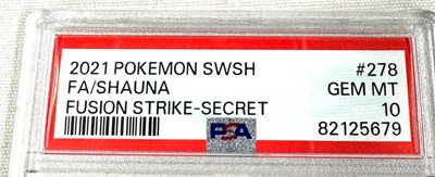 Lot 269 - PSA 10 Shauna Secret Rainbow 278/264 Sword & Shield Fusion Strike 2021 Pokemon and PSA 6 Marnies Pride 171/172 Sword & Shield Brilliant Stars 2022 Pokemon card