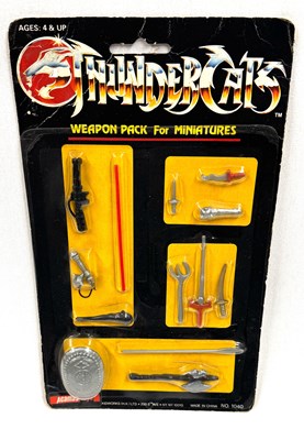 Lot 237 - Acamas Toys Thundercats vintage miniatures figures Weapons pack MOC