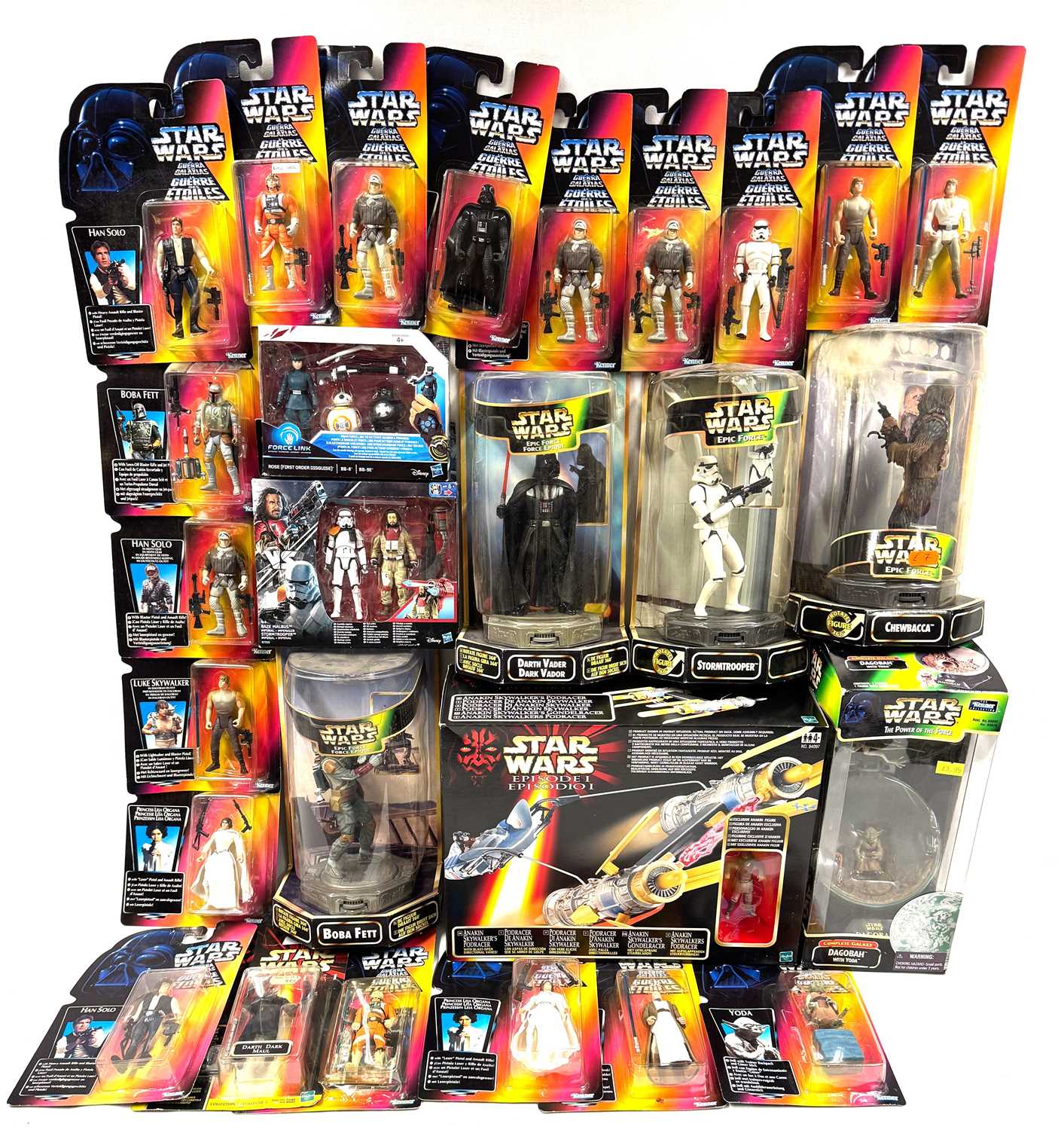 Lot 181 - Large Quantity of modern Star Wars 3 3/4" figures, Play-sets and Epic Force figures MOC
