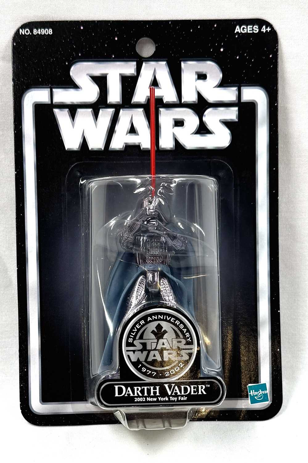 Lot 190 - Hasbro Star Wars Darth Vader Silver Anniversary New York Toy Fair 3 3/4" figure MOC