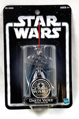 Lot 190 - Hasbro Star Wars Darth Vader Silver Anniversary New York Toy Fair 3 3/4" figure MOC