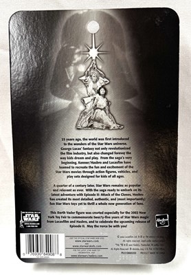 Lot 190 - Hasbro Star Wars Darth Vader Silver Anniversary New York Toy Fair 3 3/4" figure MOC