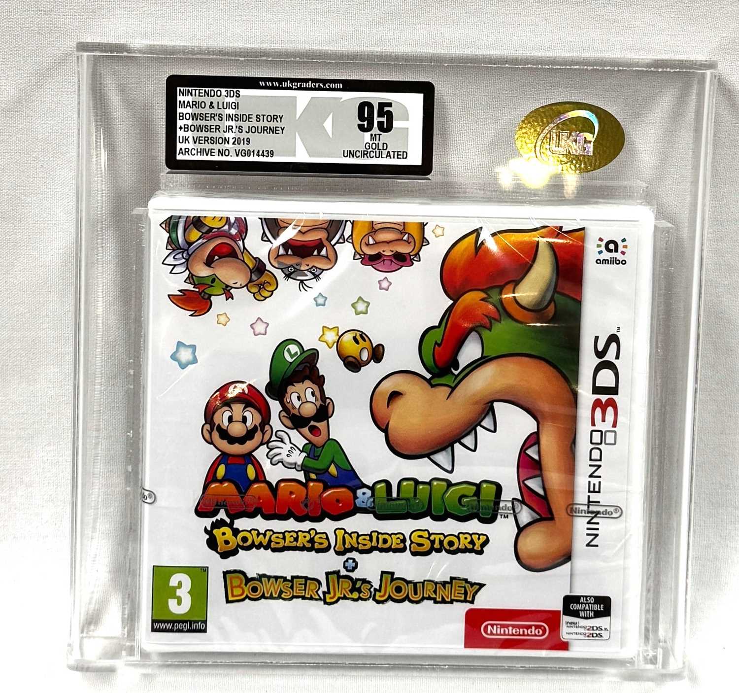 Lot 304 - Nintendo 3DS Mario & Luigi Bowser's Inside Story + UK Version 2019 - UKG Graded 95 Mint Gold Uncirculated