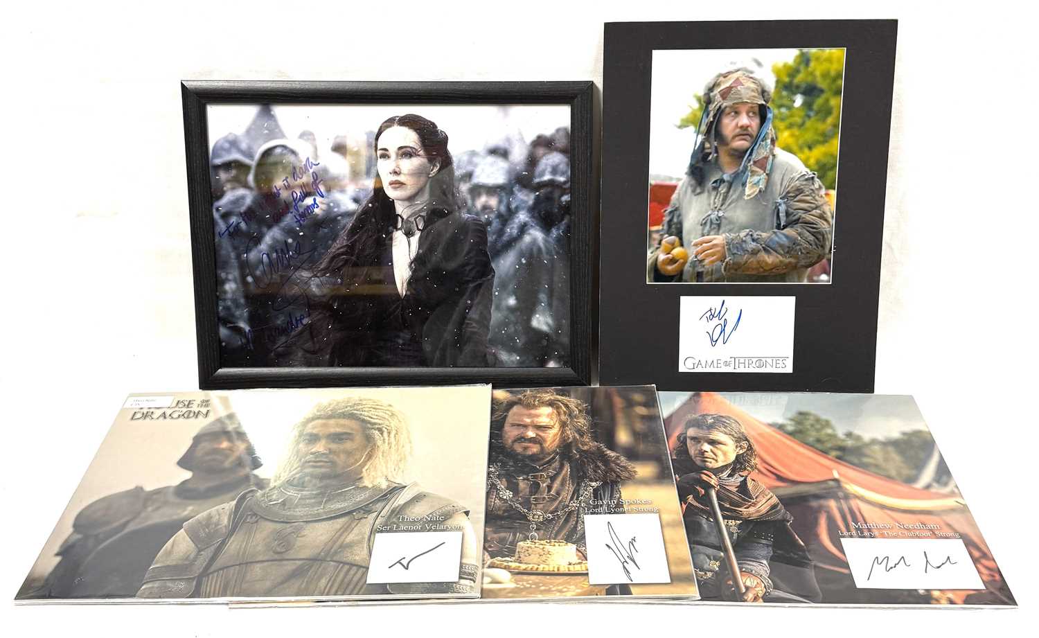 Lot 295 - 5 x signed pictures from Game of Thrones & House of the Dragon