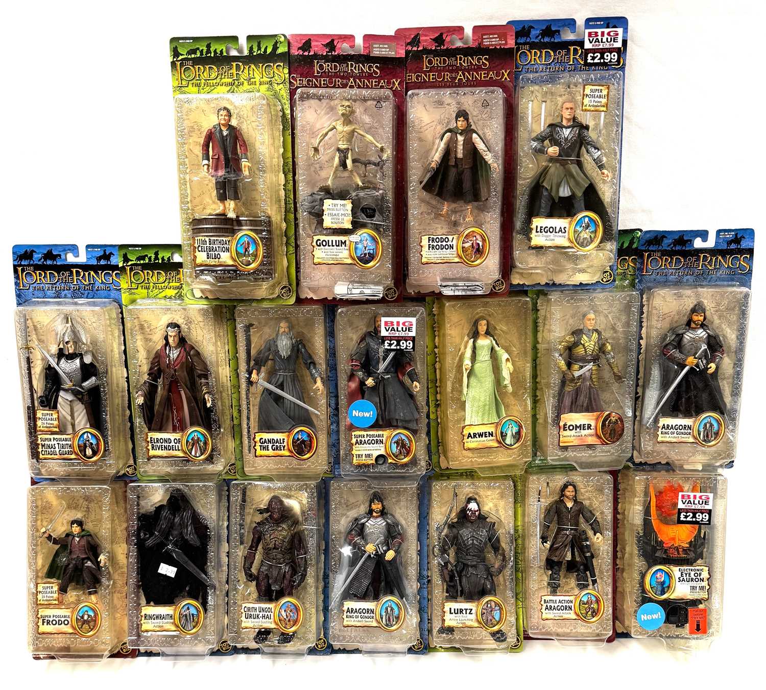 Lot 326 - Toy Biz Lord of the Rings 6" figures x 17 MIB