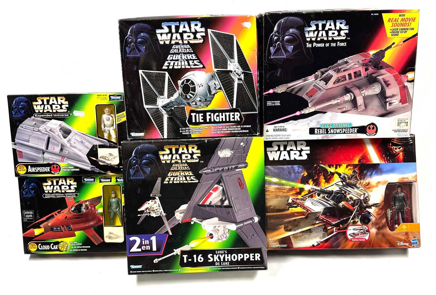 Lot 342 - Kenner Star Wars modern vehicles x 6 MIB