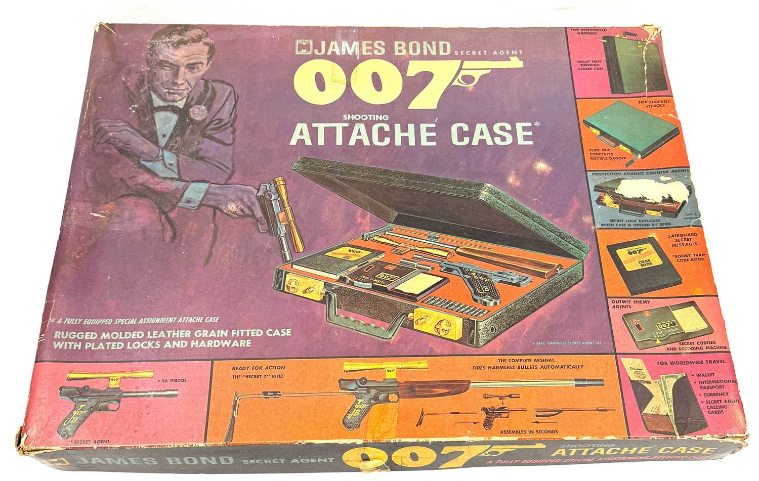 Lot 356 - Multiple Toy Makers vintage James Bond 007 Secret Agent Shooting Attache' Case MIB