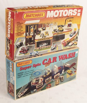 Lot 635 - Matchbox Superfast US ISSUE Harbor Gift Set + Car Wash + Motors Dealership IN FACTORY SEALED BOXES