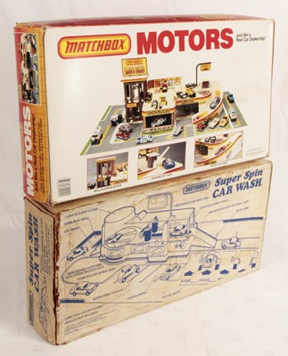 Lot 635 - Matchbox Superfast US ISSUE Harbor Gift Set + Car Wash + Motors Dealership IN FACTORY SEALED BOXES