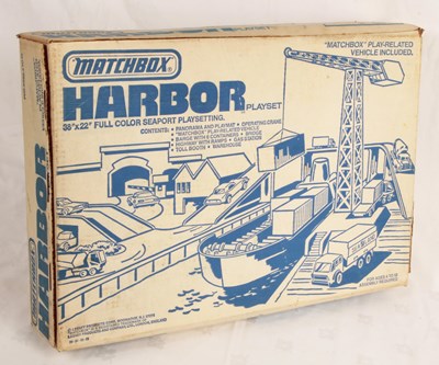 Lot 635 - Matchbox Superfast US ISSUE Harbor Gift Set + Car Wash + Motors Dealership IN FACTORY SEALED BOXES