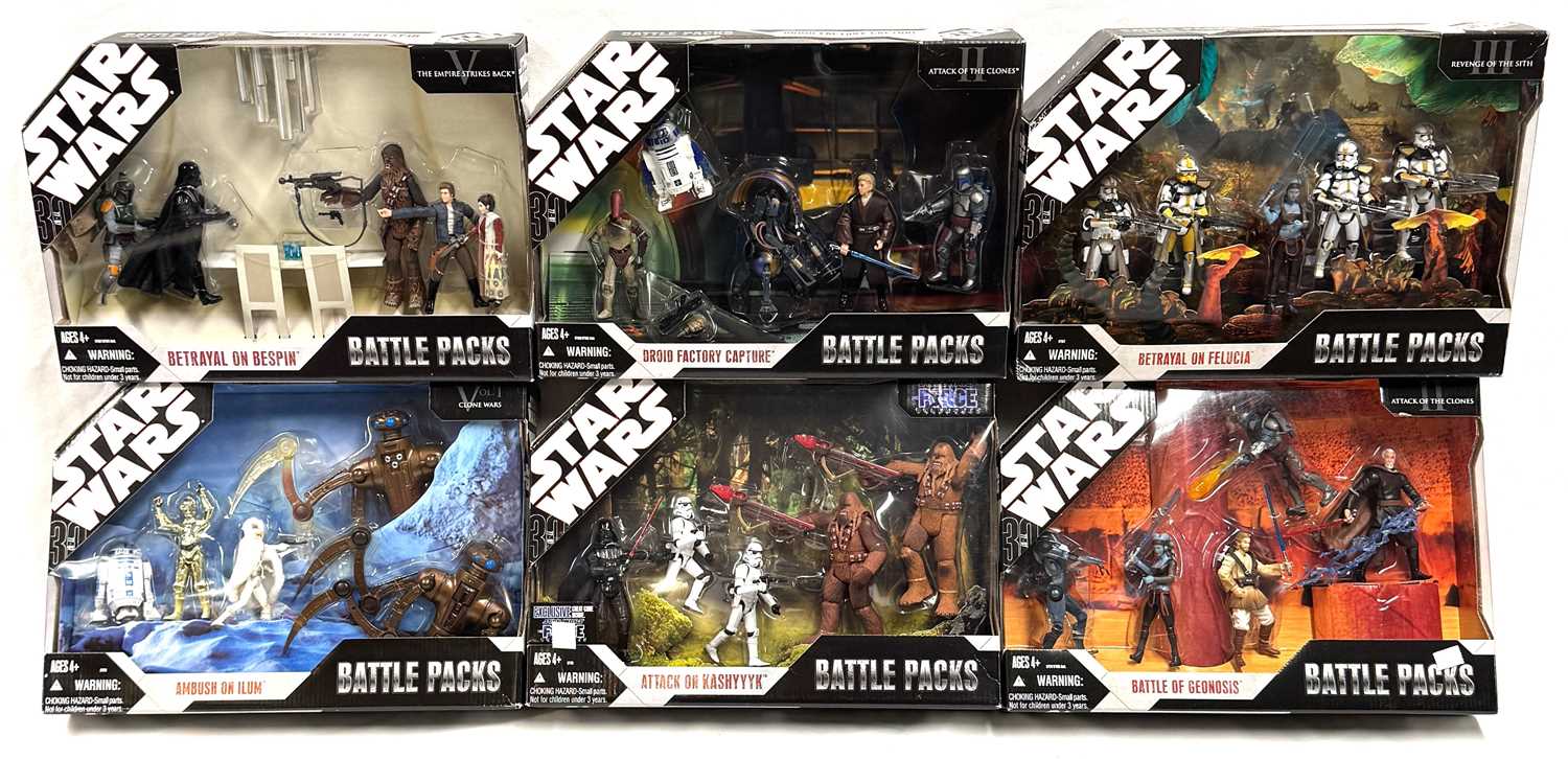 Lot 3 - Hasbro Star Wars 3 3/4" Battle Packs x 6 MISB