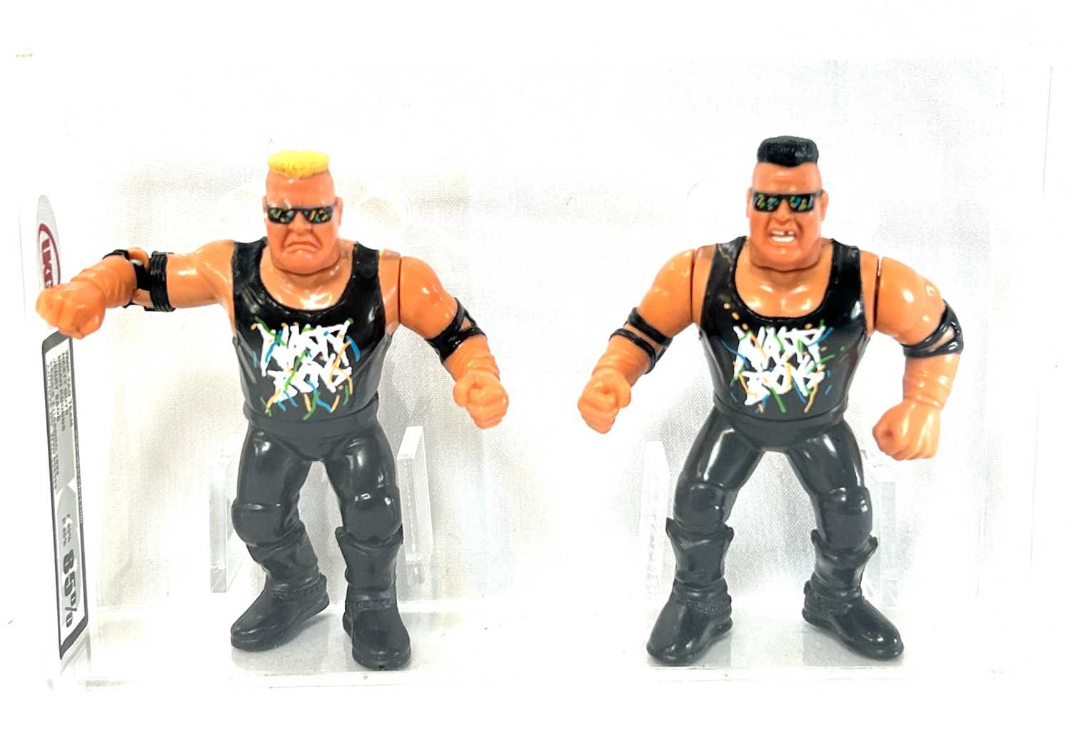 Lot 95 - Hasbro WWF vintage Nasty Boys Tag Team figure set UKG Graded 85%