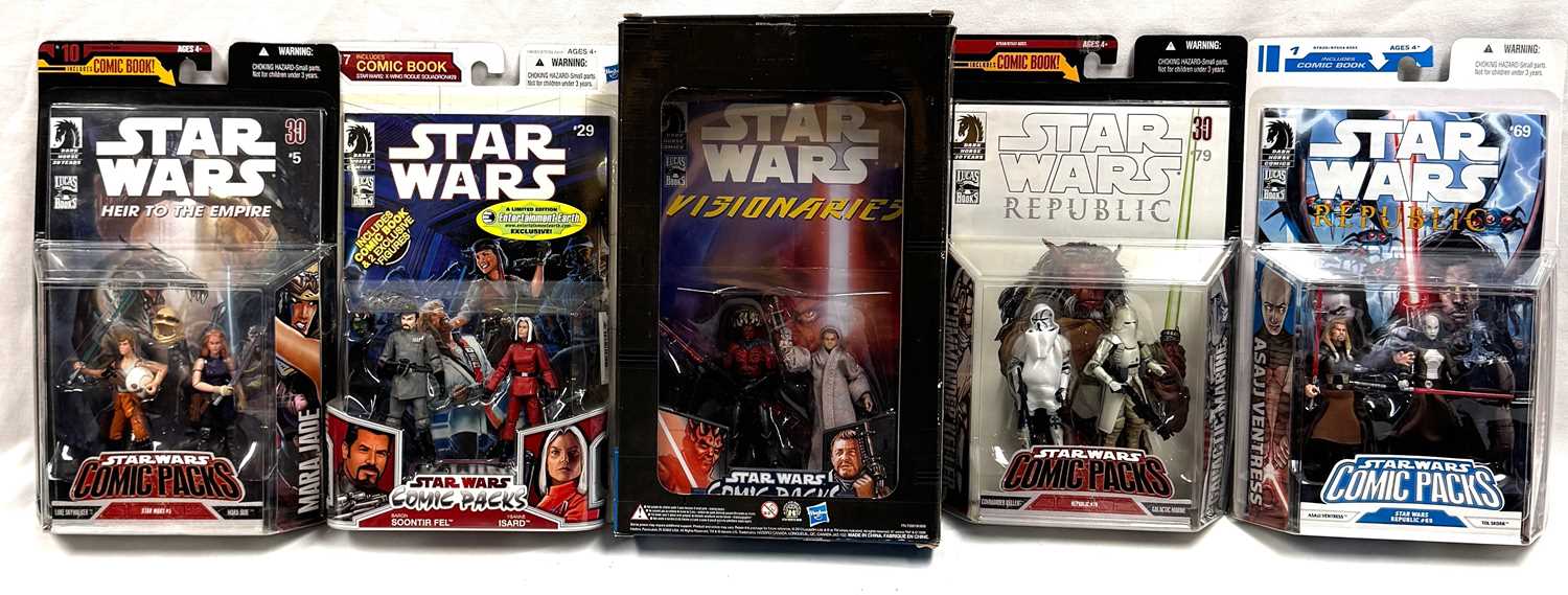 Lot 21 - Hasbro Star Wars 3 3/4" figure Comic Packs x 5 MISP