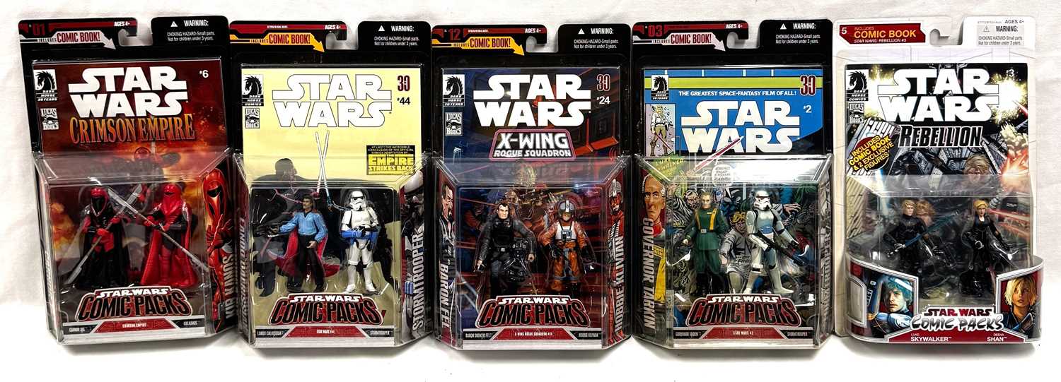 Lot 24 - Hasbro Star Wars 3 3/4" figure Comic Packs x 5 MISP