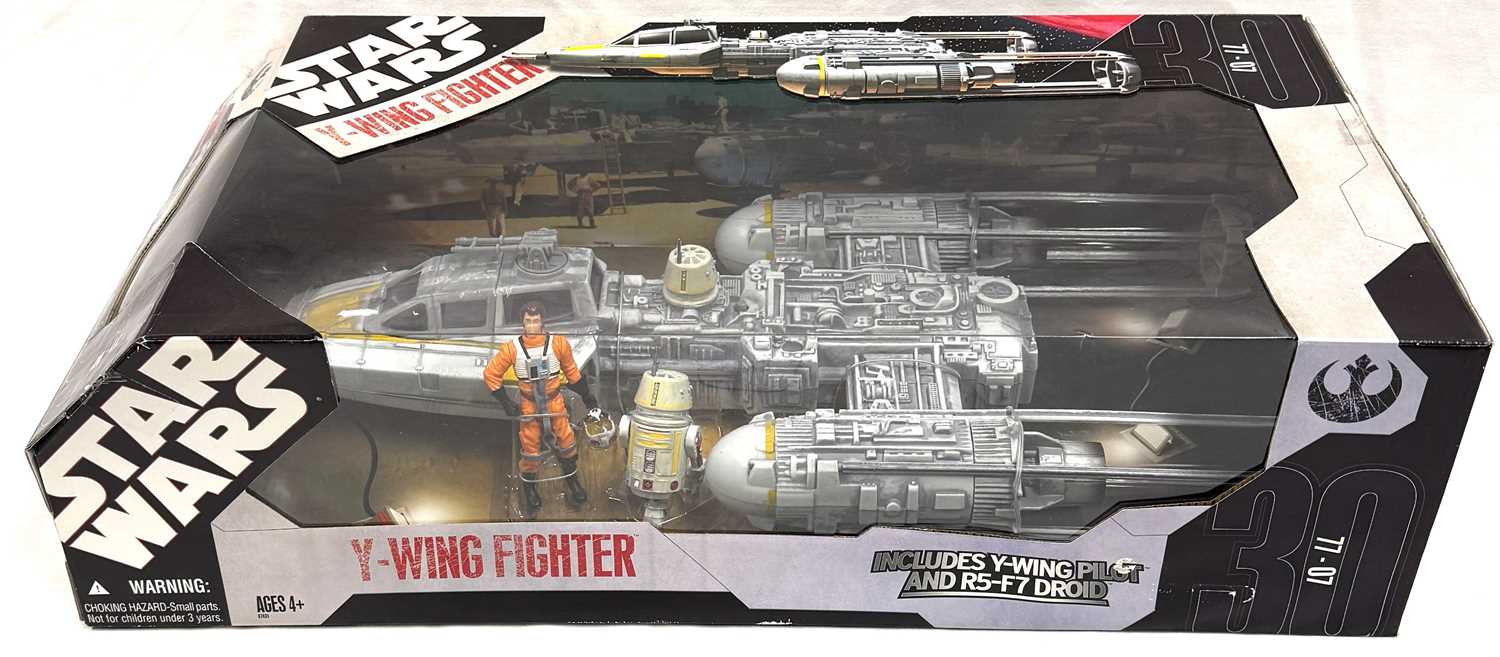 Lot 32 - Hasbro Star Wars 30th Anniversary Y-Wing Fighter 3 3/4" figure & vehicle set MISP