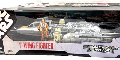 Lot 32 - Hasbro Star Wars 30th Anniversary Y-Wing Fighter 3 3/4" figure & vehicle set MISP