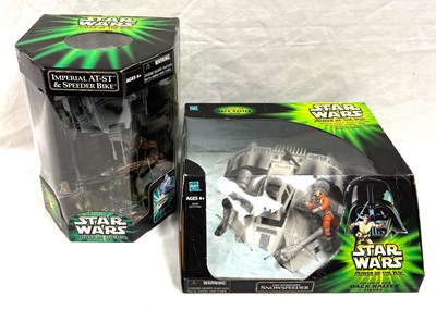 Lot 34 - Hasbro Star Wars Power of the Jedi 3 3/4" vehicle & figure sets x 2 MISB