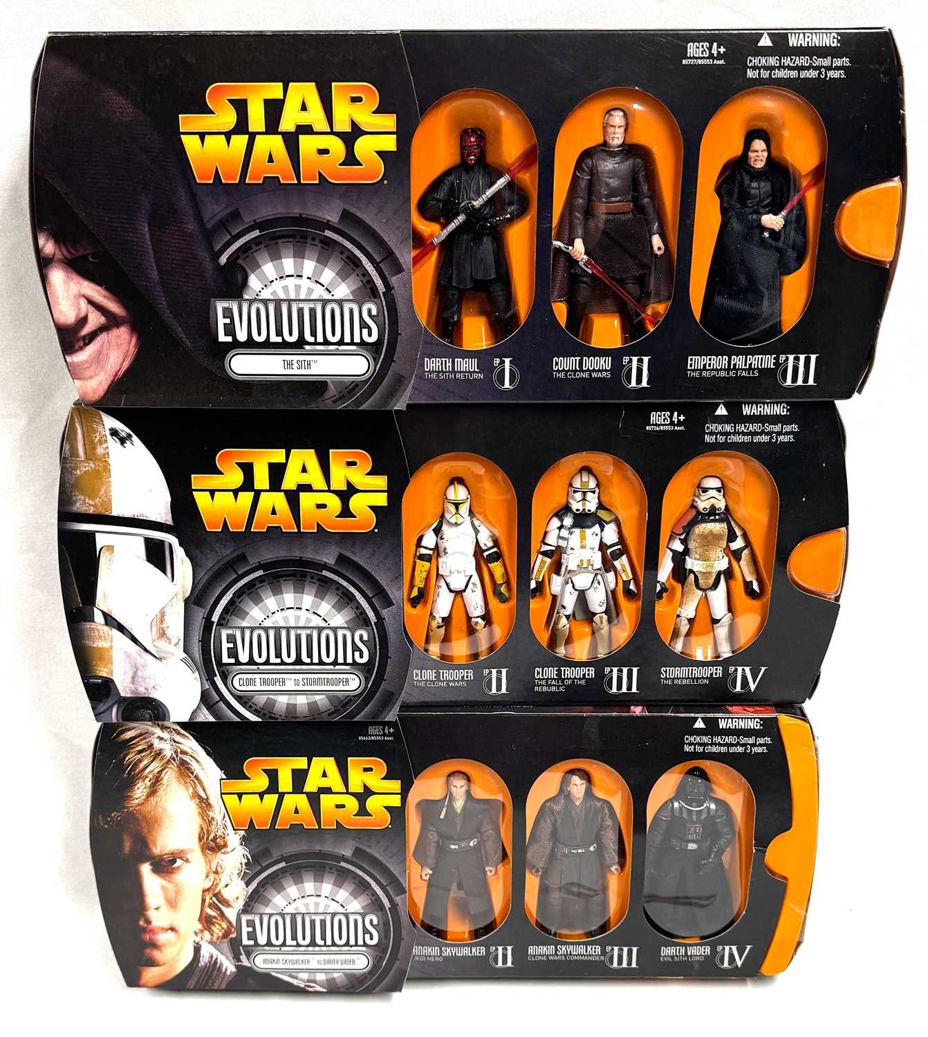 Lot 42 - Hasbro Star Wars Evolutions 3 3/4" figure sets x 3 MISP