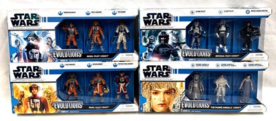 Lot 43 - Hasbro Star Wars Evolutions 3 3/4" figure sets x 4 MISP