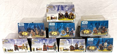 Lot 45 - Hasbro Star Wars Saga War Room & Jedi Council 3 3/4" figure 3 packs x 8 MISP