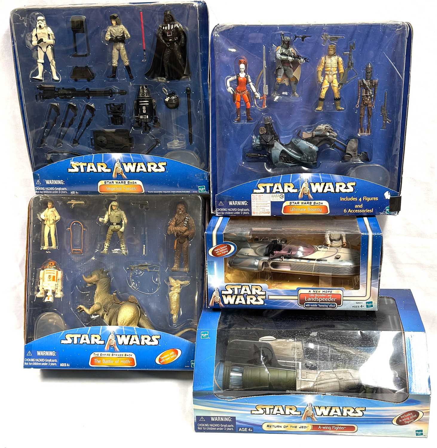 Lot 46 - Hasbro Star Wars Saga 3 3/4" figure Battle Packs & vehicle/figure sets x 5 MISP