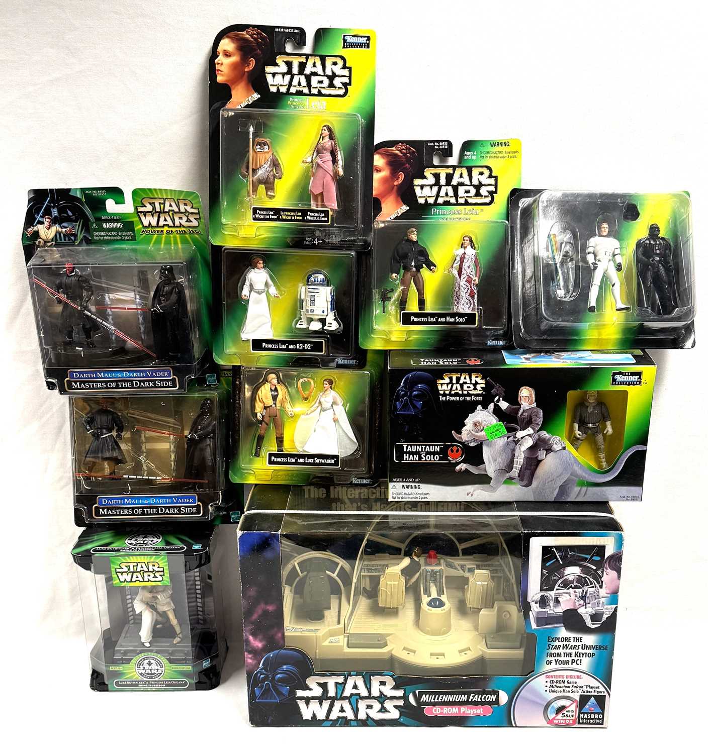 Lot 54 - Hasbro Star Wars Power of the Force 2 3/4" figure Deluxe, Twin packs & Creature sets x 10 MISP