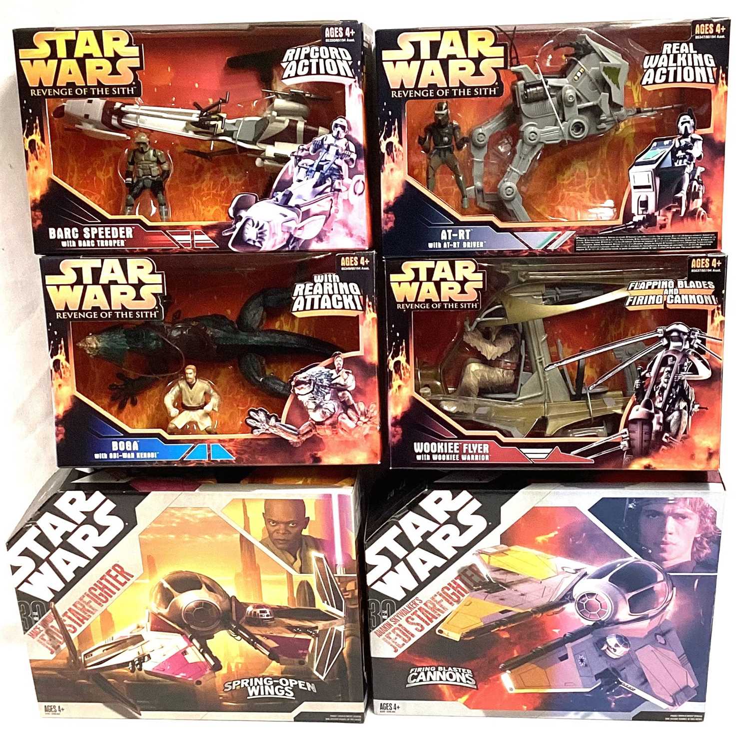 Lot 56 - Hasbro Star Wars Revenge of the Sith 3/4" figure & vehicle packs x 6 including MISP