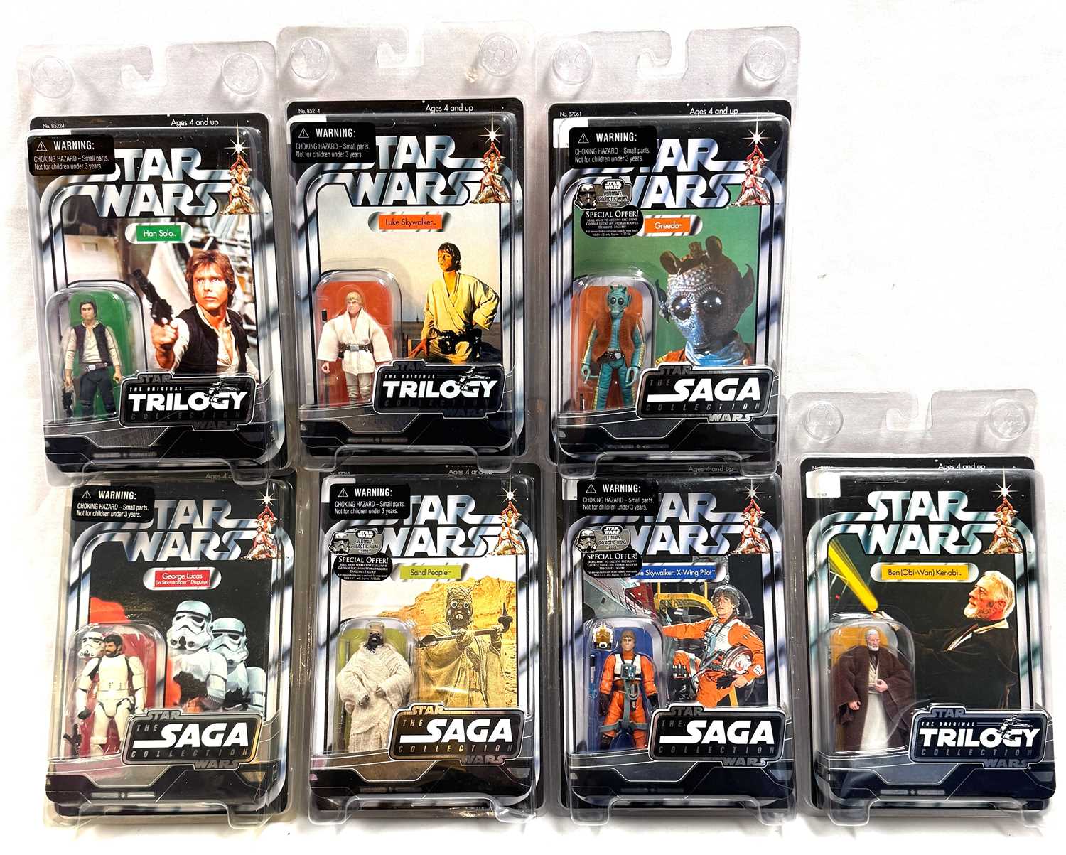 Lot 58 - Hasbro Star Wars Saga Collection & Original Trilogy Collection 3 3/4" figures x 7 MISP