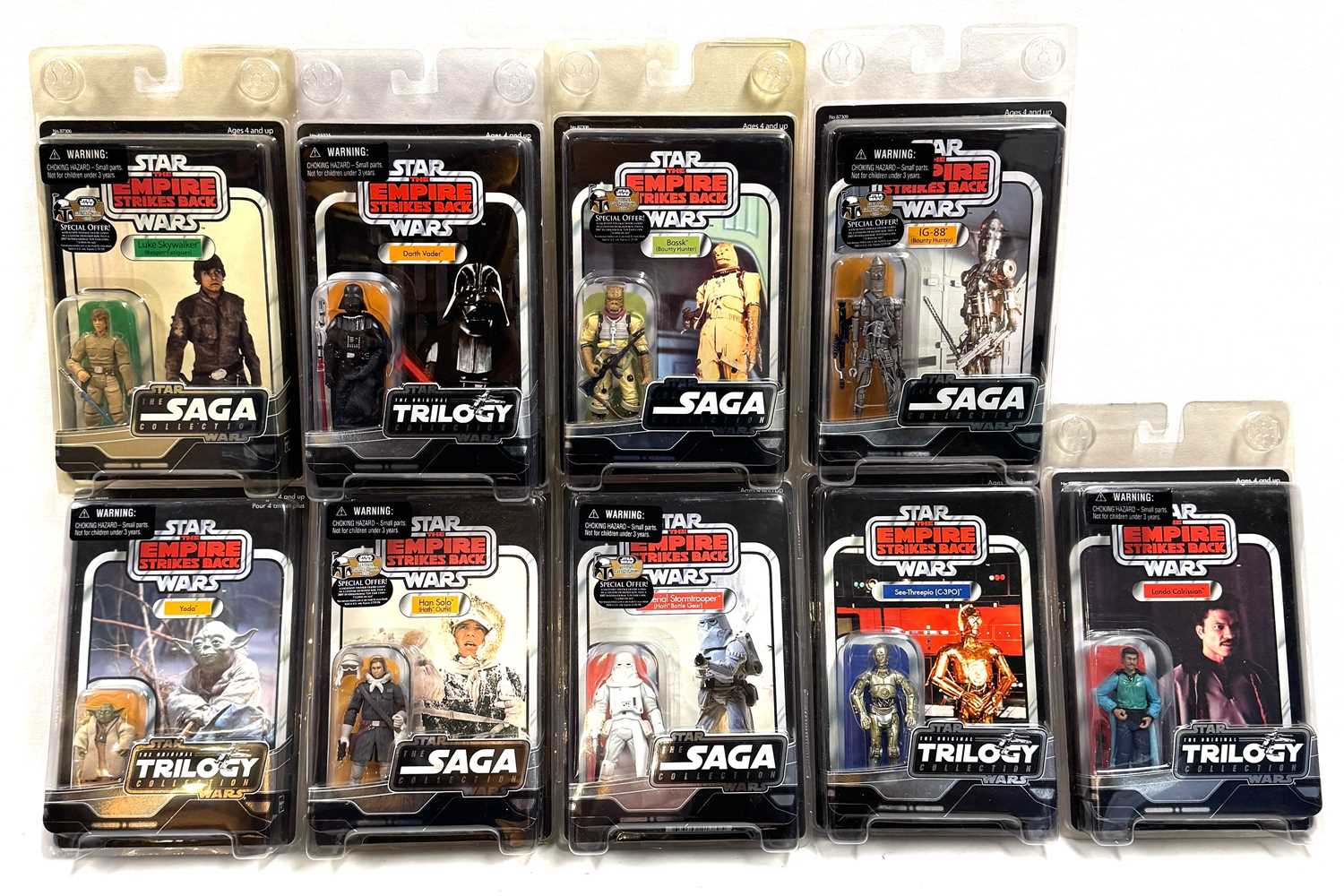 Lot 59 - Hasbro Star Wars Saga Collection & Original Trilogy Collection 3 3/4" figures x 9 MISP