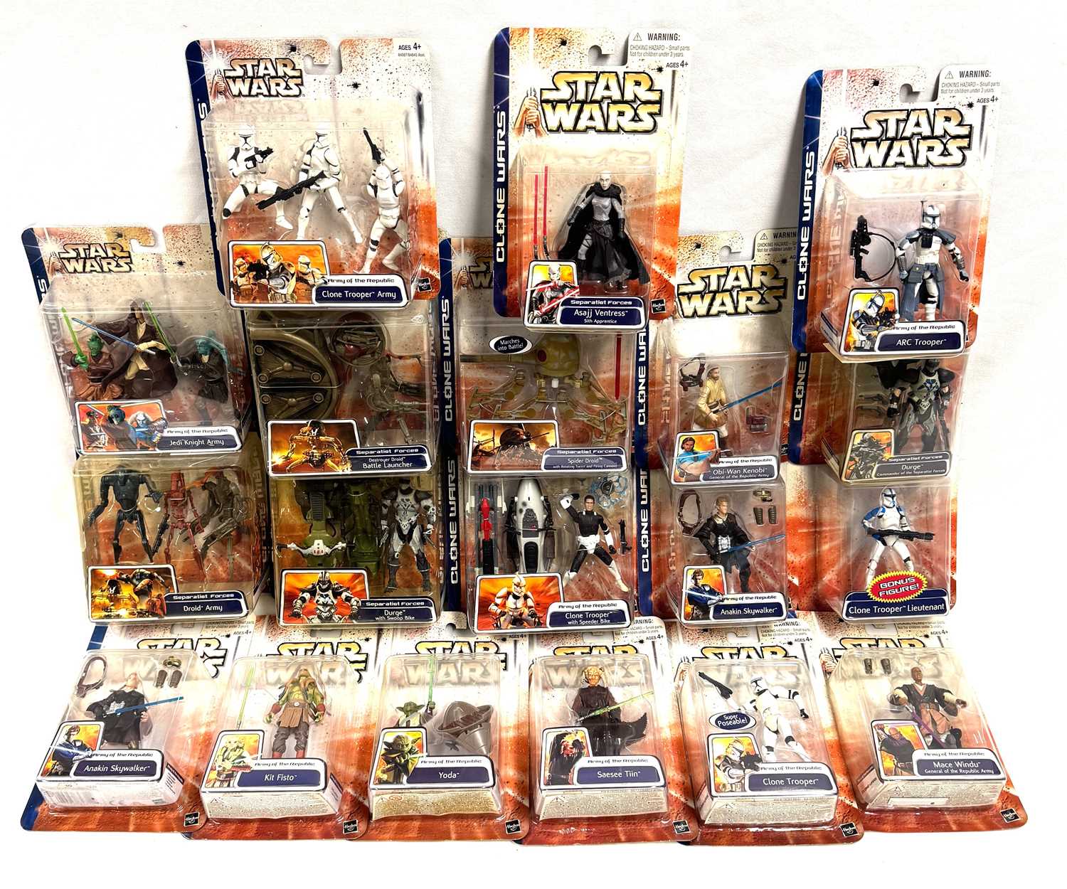 Lot 61 - Hasbro Star Wars Clone Wars 3 3/4" figures & Deluxe sets x 18 MISP