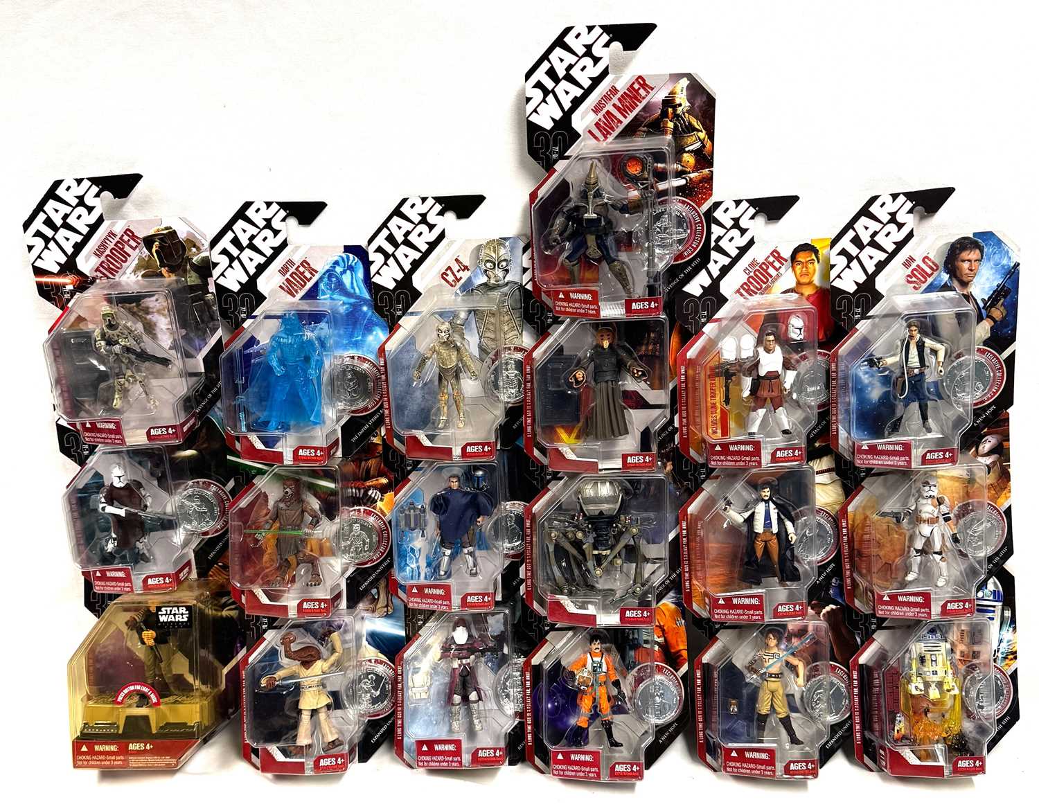 Lot 64 - Hasbro Star Wars 30th Anniversary 3 3/4" figures x 19 MISP