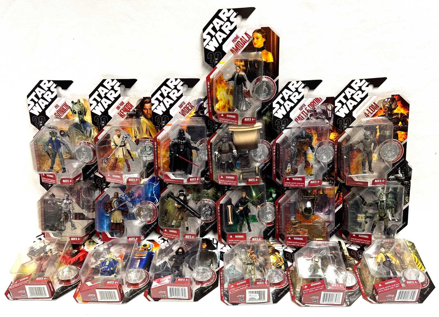 Lot 66 - Hasbro Star Wars 30th Anniversary 3 3/4" figures x 19 MISP