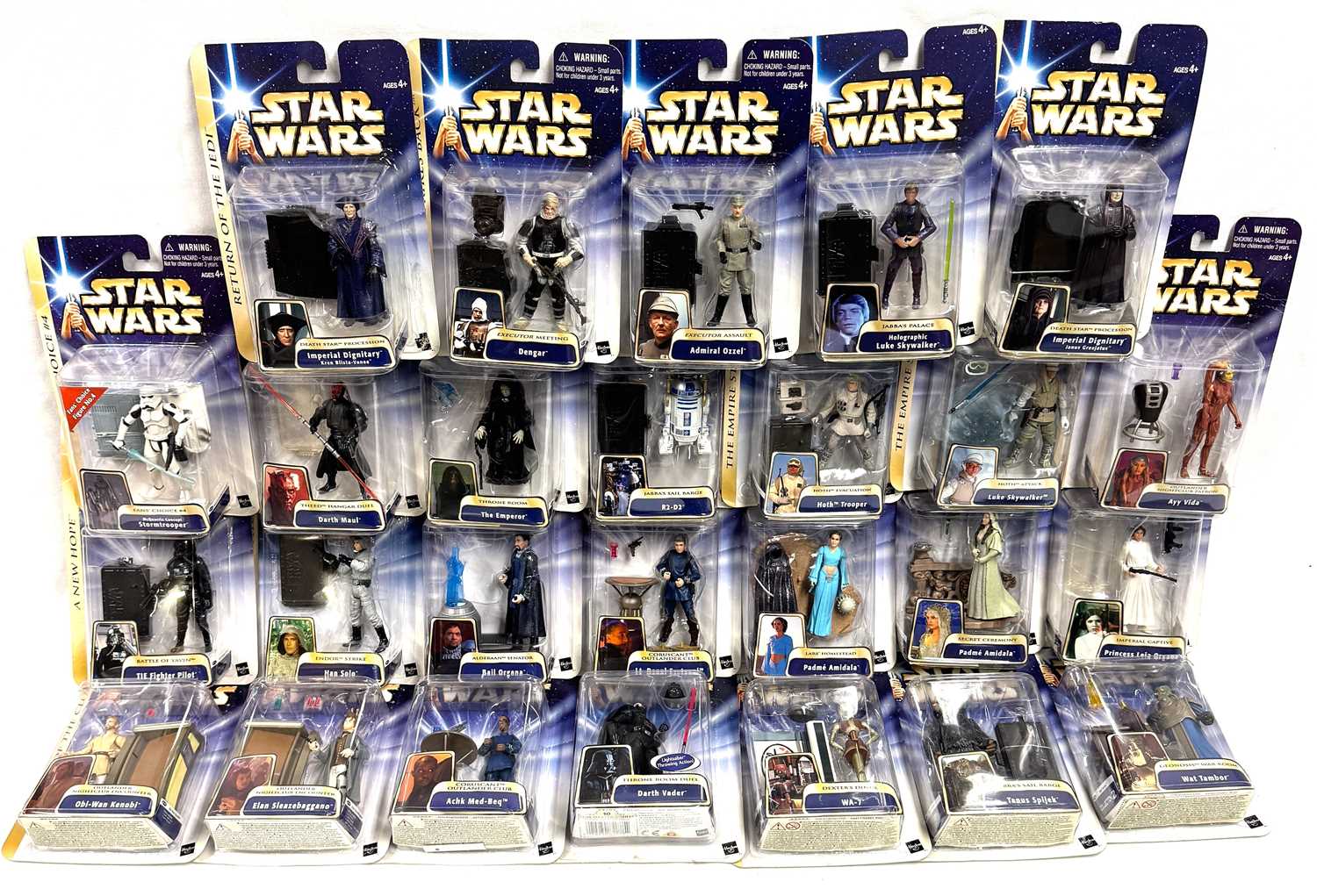 Lot 74 - Hasbro Star Wars Saga Gold Border 3 3/4" figures x 26 MISP