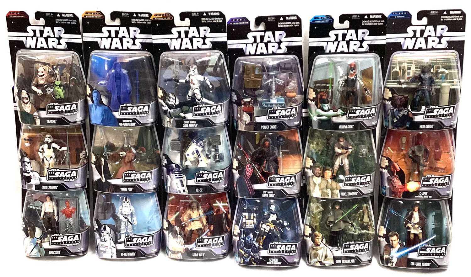 Lot 79 - Hasbro Star Wars Saga Collection 3 3/4" figures x 18 MISP
