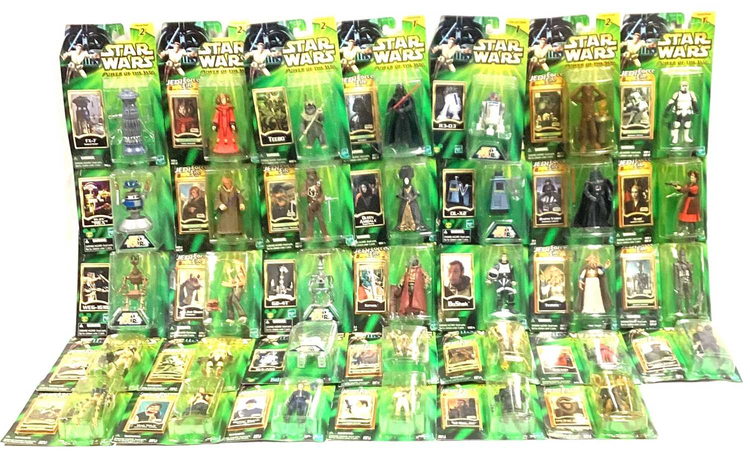 Lot 80 - Hasbro Star Wars Power of the Jedi 3 3/4" figures x 34 MISP