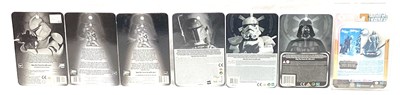 Lot 86 - Hasbro Star Wars Silver Anniversary, Toy Fair Vader & Holiday 3 3/4" figures x 7 MISP