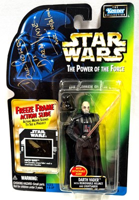 Lot 92 - Hasbro Star Wars Freeze Frame Darth Vader Removable Helmet Autographed 3 3/4" figure MISP