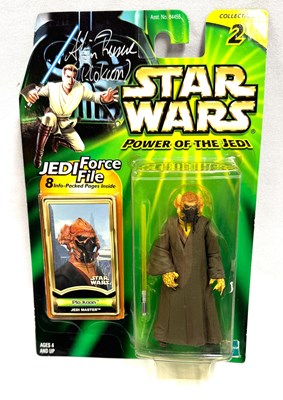 Lot 96 - Hasbro Star Wars Power of the Jedi Plo Koon Autographed 3 3/4" figure MISP