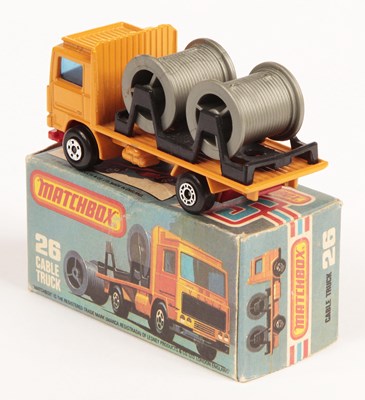 Lot 135 - Matchbox Superfast 26e Volvo Cable Truck - RARE FACTORY WHEEL ERROR