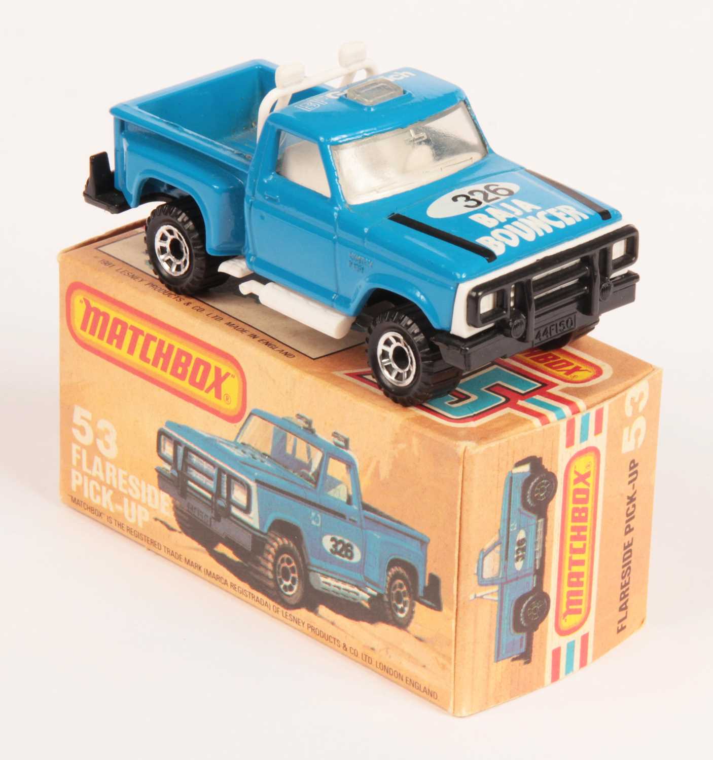 Lot 208 - Matchbox Superfast 53d Flareside Pick-Up Truck - blue body WITHOUT SIDE TAMPO PRINT