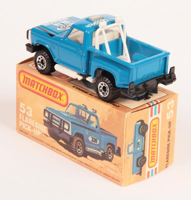 Lot 208 - Matchbox Superfast 53d Flareside Pick-Up Truck - blue body WITHOUT SIDE TAMPO PRINT