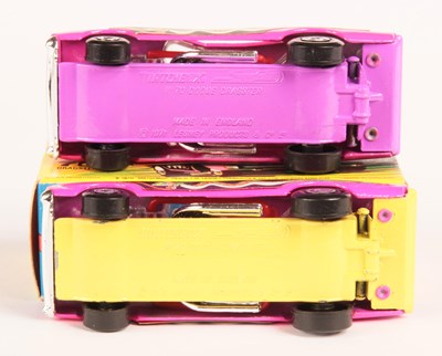 Lot 261 - Matchbox Superfast 70b Dodge Charger Dragster PURPLE BASE + PRIMROSE YELLOW BASE